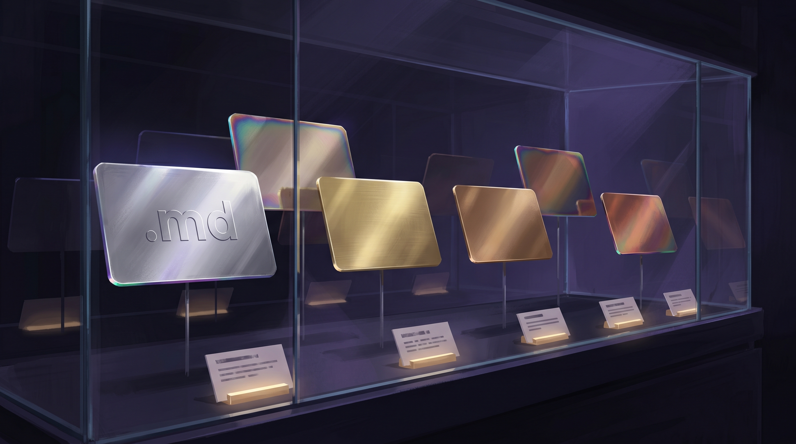 The wishlist vitrine &mdash; foils waiting to be voted into production